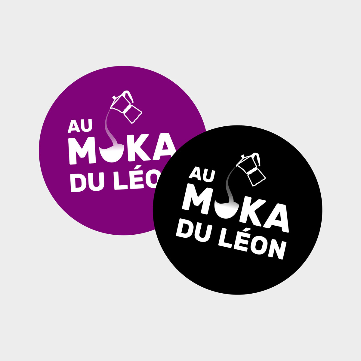 versions alternatives en mode sticker du logo pour Le Moka du Léon