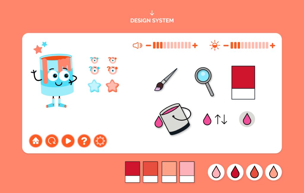 design system avec les icones et pictogrammes de l'application Pantone